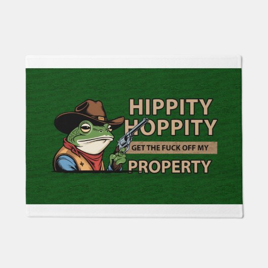 Hippity Hoppity Doormat – Funny Welcome Mat ドアマット (正面)