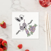 Hippity Hoppity Flower Power Bunny Easter Napkins スタンダードカクテルナプキン (インサイチュ)