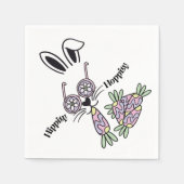 Hippity Hoppity Flower Power Bunny Easter Napkins スタンダードカクテルナプキン (正面)