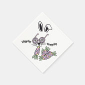 Hippity Hoppity Flower Power Bunny Easter Napkins スタンダードカクテルナプキン (角)