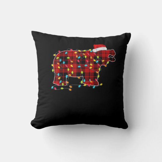 Hippoおもしろい Christmas Light Matching Family クッション (正面)