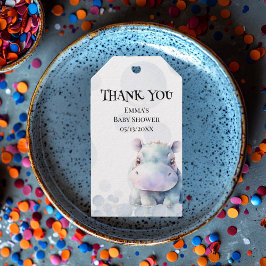 HippoとBubbles赤ちゃんシャワーのお願い ギフトタグ