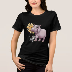 HippoとCat TシャツCats-a-Tonic (スタイル1) トライブレンドTシャツ