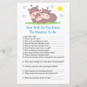 Hippoどのように良い知っている赤ちゃんシャワーゲーム (正面)