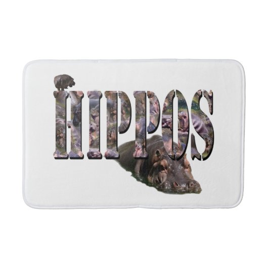 Hippo写真ロゴとHippos バスマット (正面)