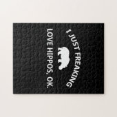 Hippo恋人ギフト|私は単にHippo愛Ok ジグソーパズル (横)