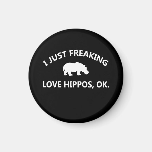 Hippo恋人ギフト|私は単にHippo愛Ok マグネット (正面)