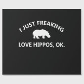 Hippo恋人ギフト|私は単にHippo愛Ok ラッピングペーパー (フラット)
