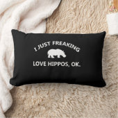 Hippo恋人ギフト|私は単にHippo愛Ok ランバークッション (ブランケット)