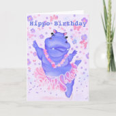Hippo誕生日カードバレエダンサーHippo Your Text カード (正面)