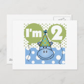 Hippo誕生日Tシャツとギフト ポストカード (正面/裏面)