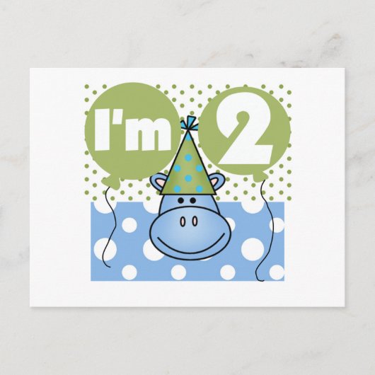 Hippo誕生日Tシャツとギフト ポストカード (正面)