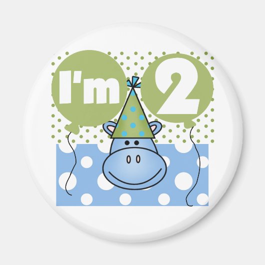 Hippo誕生日Tシャツとギフト マグネット (正面)