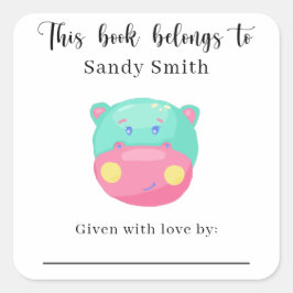 Hippo – この本はメッセージと共に属している スクエアシール