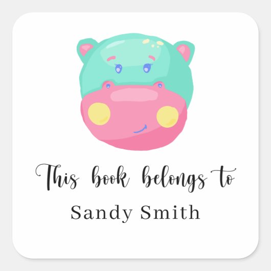 Hippo – この本は次のものだ スクエアシール (正面)