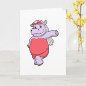 Hippo as Bride Veil & Bow カード (黄色い花)