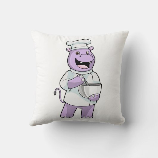 Hippo as Chef with Bowl クッション (裏面)