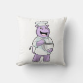 Hippo as Chef with Bowl クッション (正面)