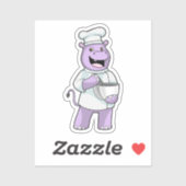 Hippo as Chef with Bowl シール (シート)