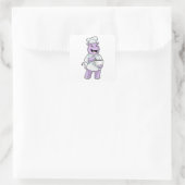 Hippo as Chef with Bowl スクエアシール (バッグ)