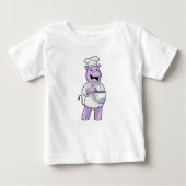 Hippo as Chef with Bowl ベビーTシャツ (正面)