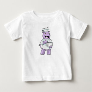 Hippo as Chef with Bowl ベビーTシャツ