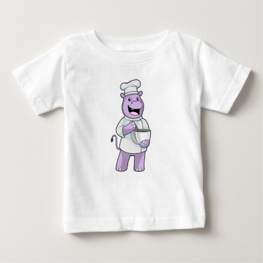 Hippo as Chef with Bowl ベビーTシャツ (正面)