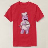Hippo as Chef with Bowl Tシャツ (デザイン正面)