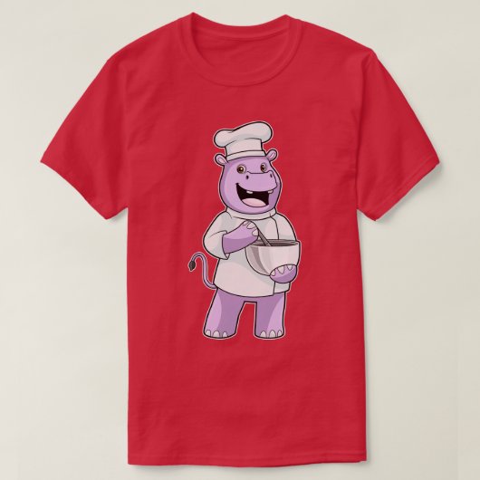 Hippo as Chef with Bowl Tシャツ (デザイン正面)