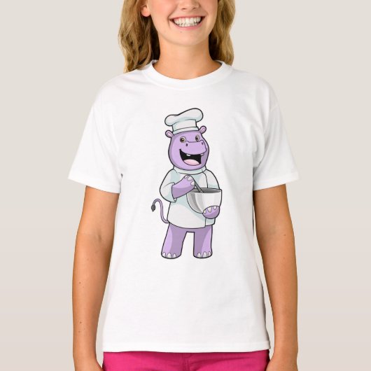 Hippo as Chef with Bowl Tシャツ (正面)