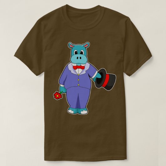 Hippo as Groom with Suetバラ Tシャツ (デザイン正面)