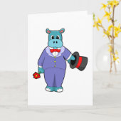 Hippo as Groom with Suit & バラ カード (黄色い花)