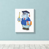 Hippo as professor with Book キャンバスプリント (インサイチュ (ウッドフロア))