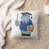 Hippo as professor with Book クッション (ブランケット)