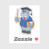 Hippo as professor with Book シール (シート)