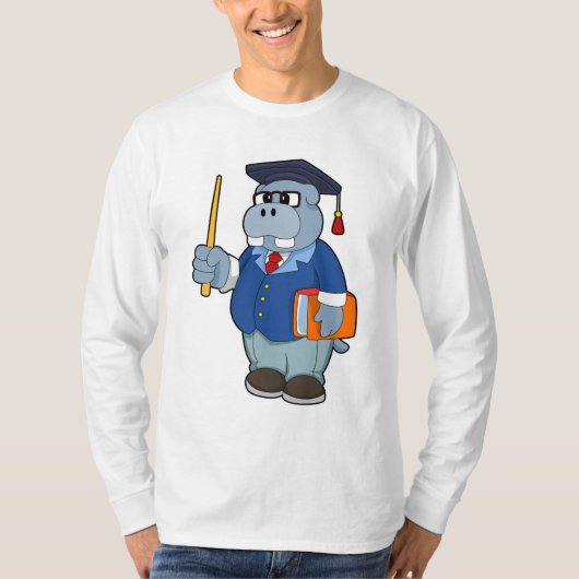 Hippo as professor with Book Tシャツ (正面)