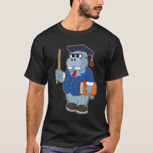Hippo as professor with Book Tシャツ (正面)