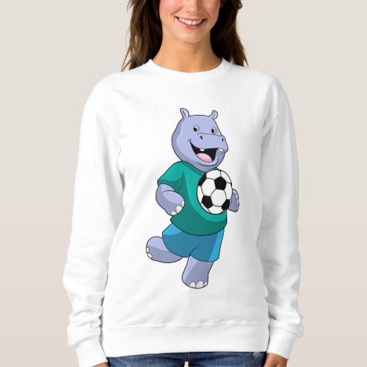 Hippo as Soccer player with Soccer スウェットシャツ (正面)