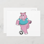 Hippo as Soccer player with Soccer.PNG ポストカード (正面/裏面)