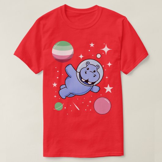 Hippo Astronaut Abroseual Pride  Tシャツ (デザイン正面)
