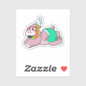 Hippo at Diving with Snorkel シール (シート)