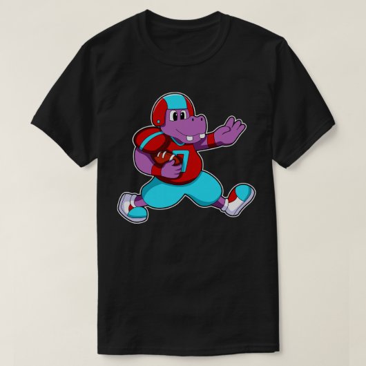 Hippo at Sports with Helmet Tシャツ (デザイン正面)