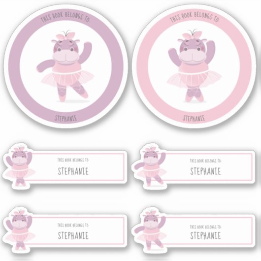 Hippo Ballerinaこの本はステッカーに属している シール (正面)