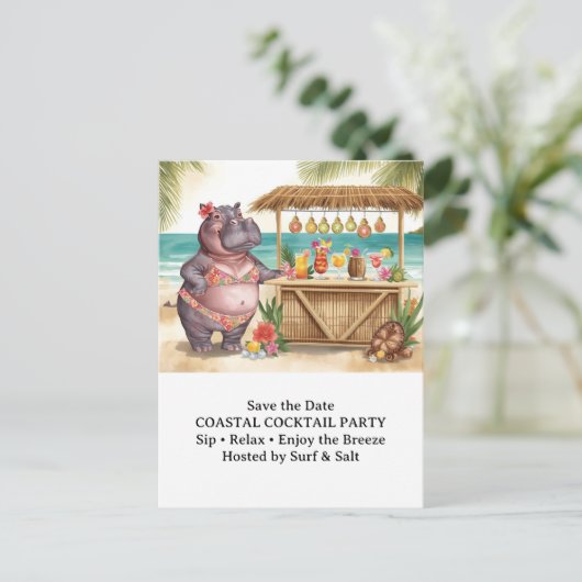HIPPO BEACH Cocktail Party  Welcome message ポストカード (スタンド正面)