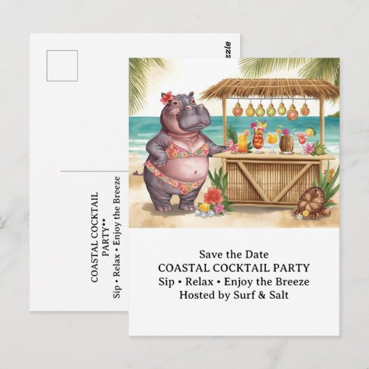 HIPPO BEACH Cocktail Party  Welcome message ポストカード (正面/裏面)