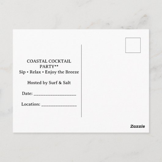 HIPPO BEACH Cocktail Party  Welcome message ポストカード (裏面)