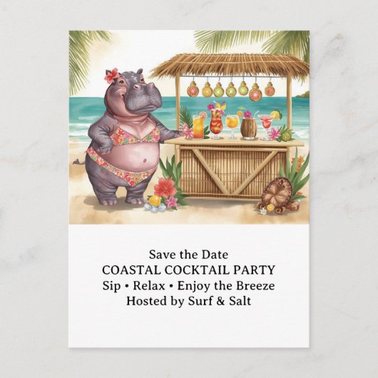 HIPPO BEACH Cocktail Party Welcome message ポストカード (正面)