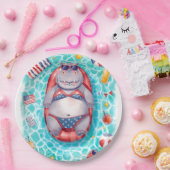 Hippo Bikini in Pool Party  ペーパープレート (パーティー)