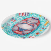 Hippo Bikini in Pool Party  ペーパープレート (アングル)