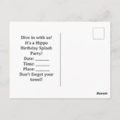 Hippo Birthday Party underwater ポストカード (裏面)